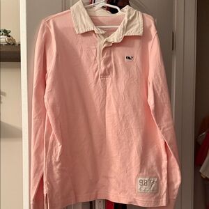 Vineyard Vines Pink Long Sleeve Polo Shirt